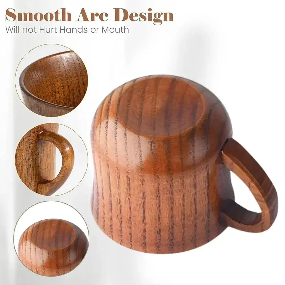 130Ml Wooden Cup Solid Wood Cup with Handle Sour Jujube Solid Wood Water Tea Cup Trumpet Cup for Kitchen Living Room