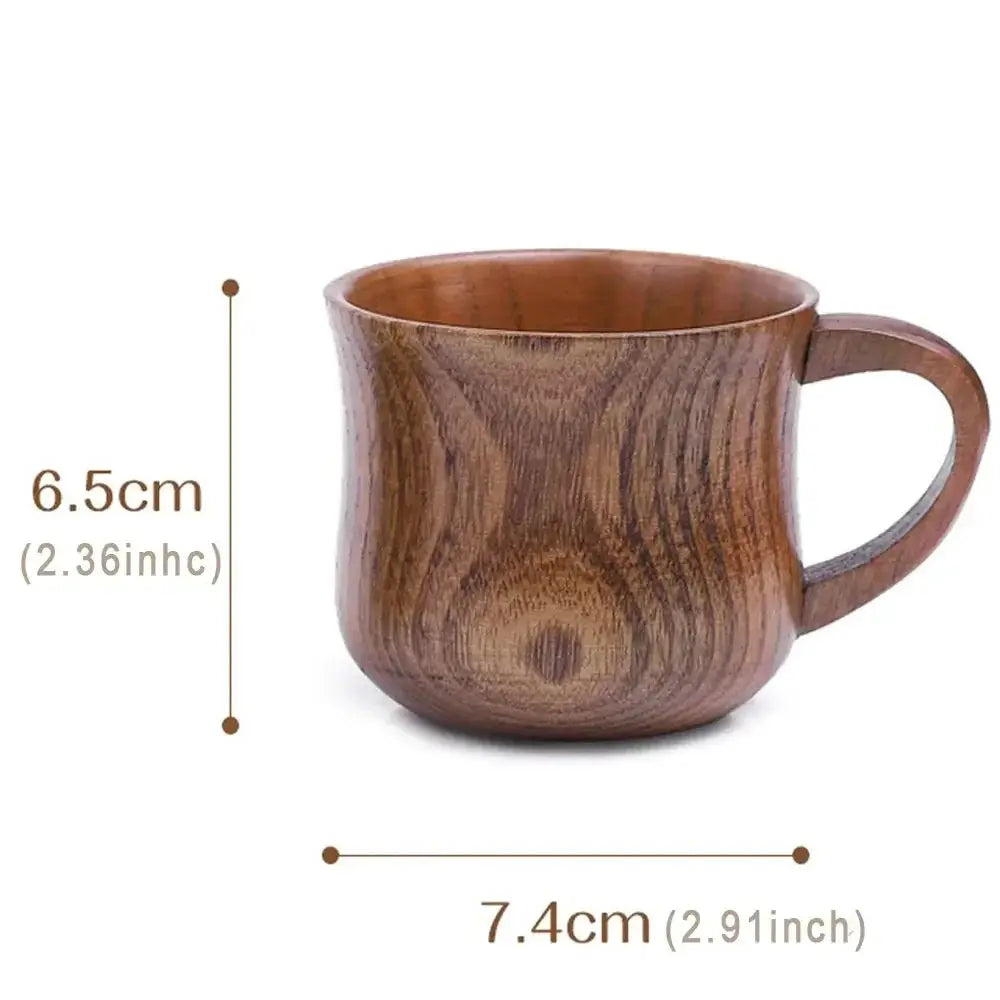130Ml Wooden Cup Solid Wood Cup with Handle Sour Jujube Solid Wood Water Tea Cup Trumpet Cup for Kitchen Living Room